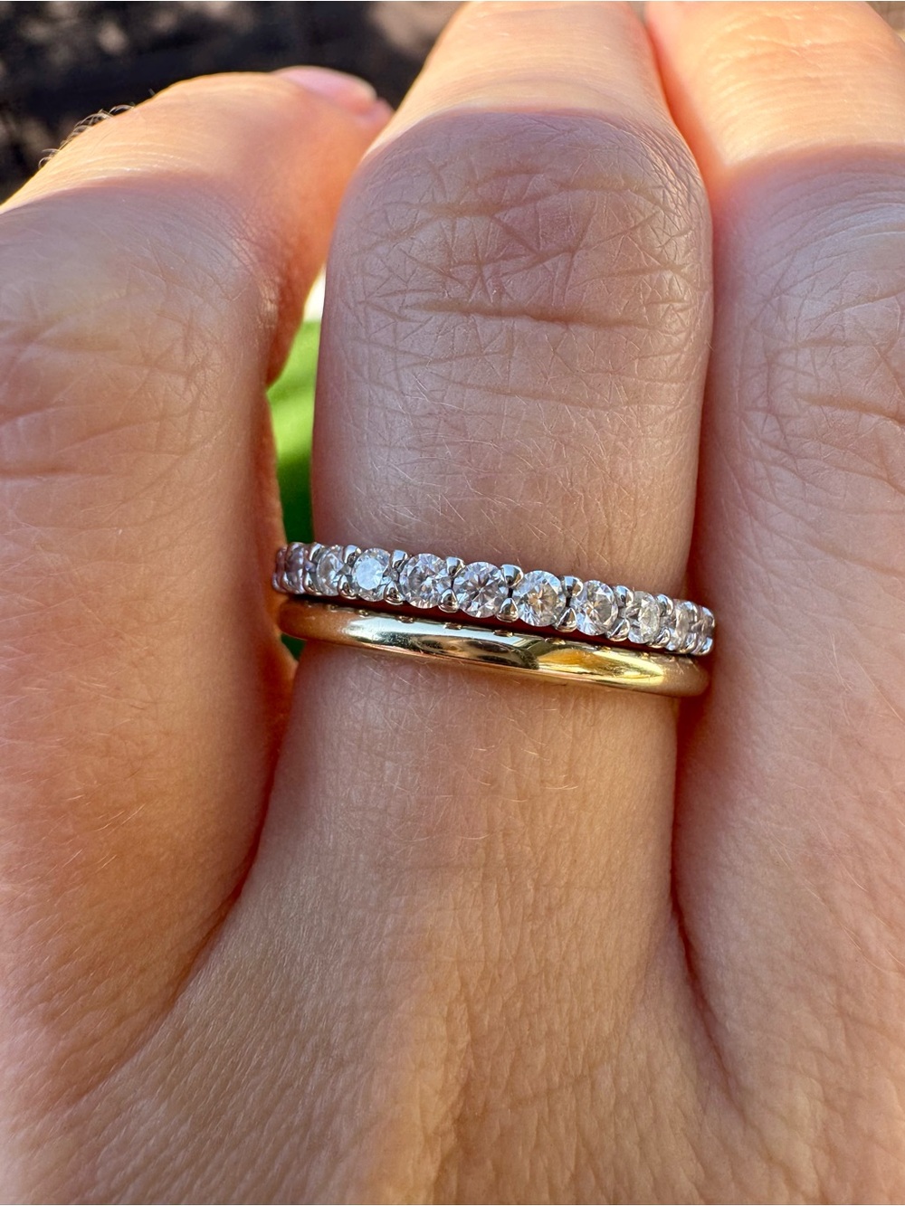 925 Sterling Silver Moissanite Band